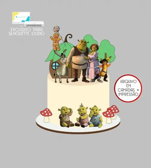 1790 - Arquivo Topo de Bolo Shrek