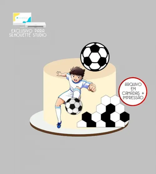 1798 - Arquivo Topo de Bolo Captain Tsubasa