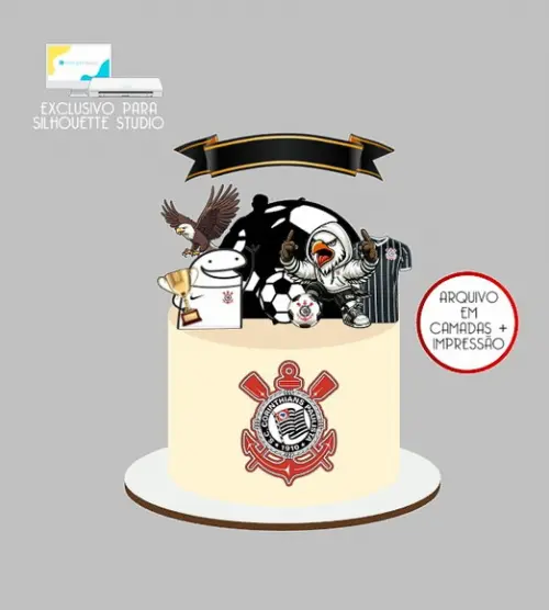 1796 - Arquivo Topo de Bolo Futebol Corinthians