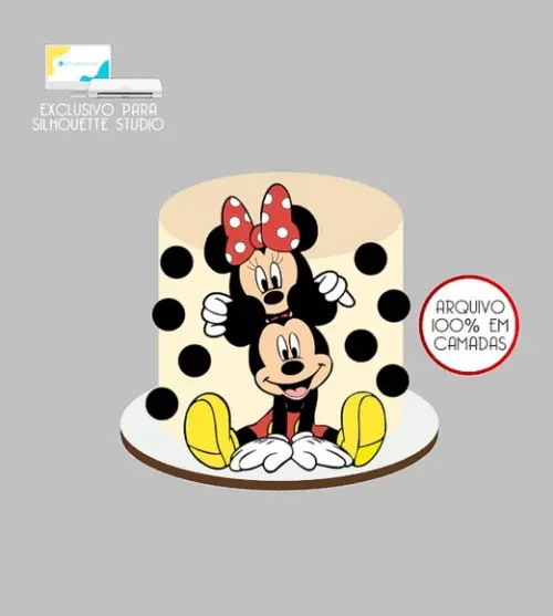 1806 - Arquivo Topo de Bolo Minnie e Mickey