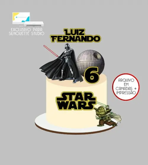 1832 - Arquivo Topo de Bolo Star Wars