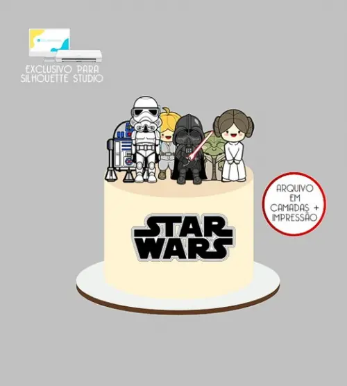 1841 - Arquivo Topo de Bolo Star Wars Cute
