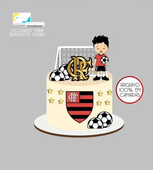 1838 - Arquivo Topo de Bolo Flamengo Menino