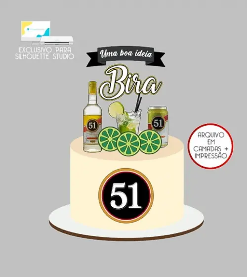 1843 - Arquivo Topo de Bolo Boteco Cachaça 51