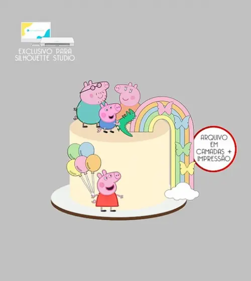 1844 - Arquivo Topo de Bolo Peppa Pig