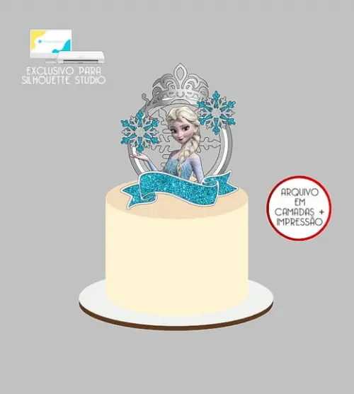 1873 - Arquivo Topo de Bolo Frozen