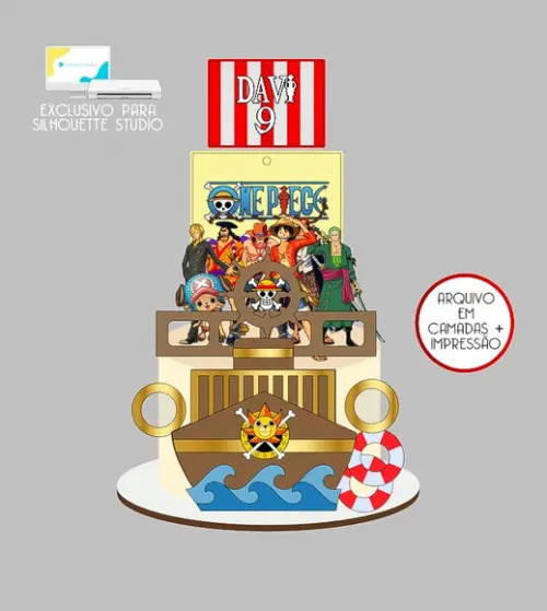 188 - Arquivo Topo de Bolo One Piece