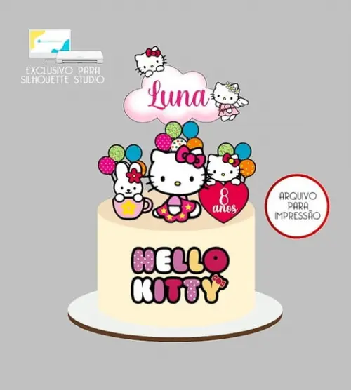 1878 - Arquivo Topo de Bolo Hello Kitty