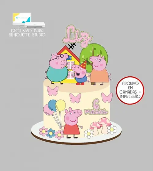 1899 - Arquivo Topo de Bolo Peppa Pig