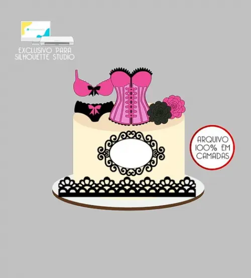 1929 - Arquivo Topo de Bolo Chá de Lingerie