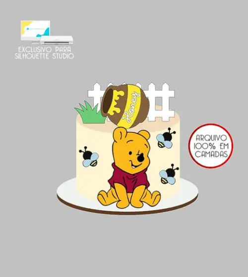1932 - Arquivo Topo de Bolo Ursinho Pooh