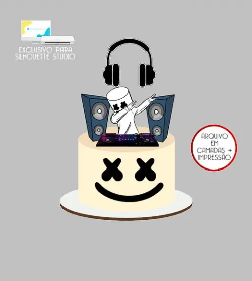 1935 - Arquivo Topo de Bolo Dj Marshmello