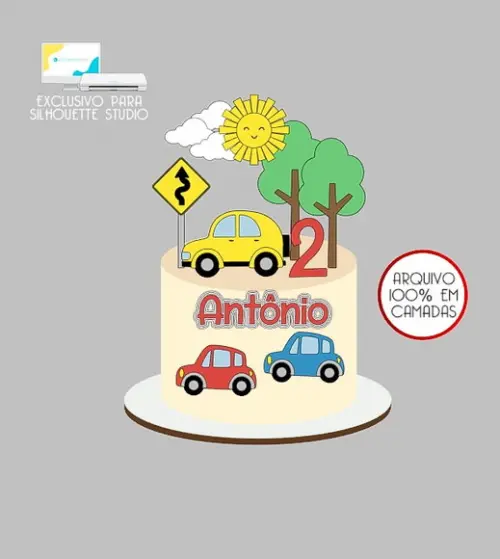 1931 - Arquivo Topo de Bolo Carrinhos