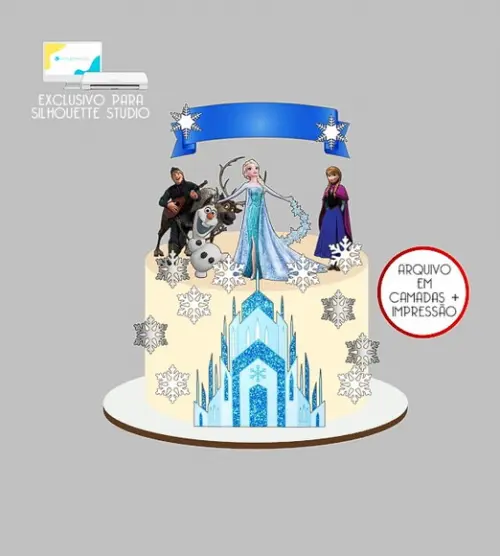 1950 - Arquivo Topo de Bolo Frozen