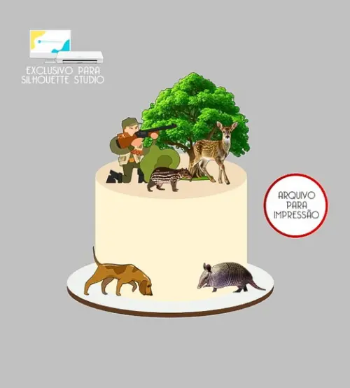 1953 - Arquivo Topo de Bolo Caçador Animais