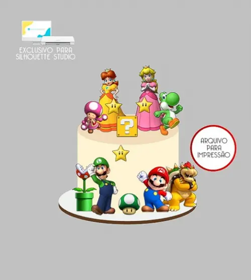1974 - Arquivo Topo de Bolo Princesa Peach e Princesa Daisy