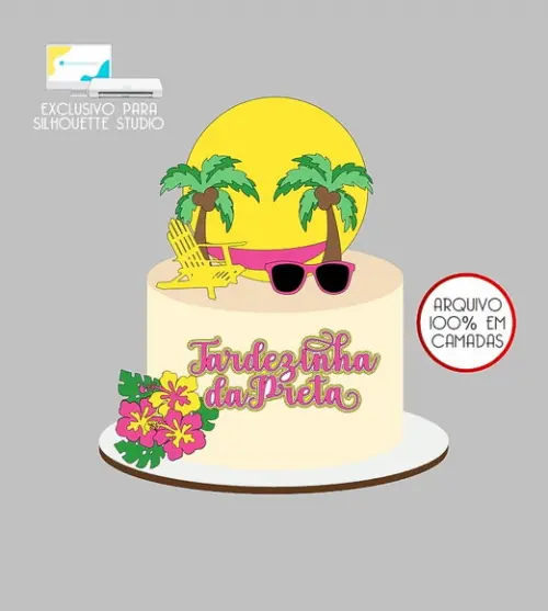 198 - Arquivo Topo de Bolo Praia Tardezinha