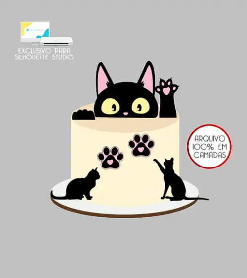 1986 - Arquivo Topo de Bolo Gatos Gatinhos