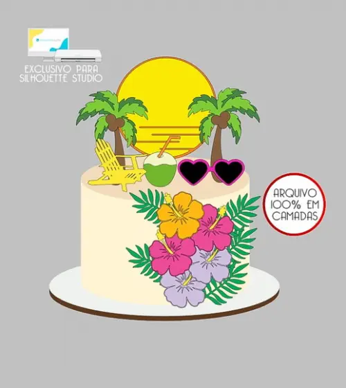199 - Arquivo Topo de Bolo Praia Tardezinha