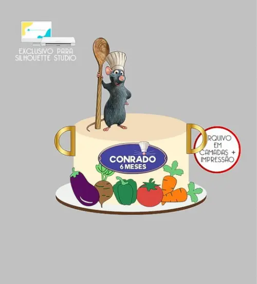 1997 - Arquivo Topo de Bolo Remy Ratatouille