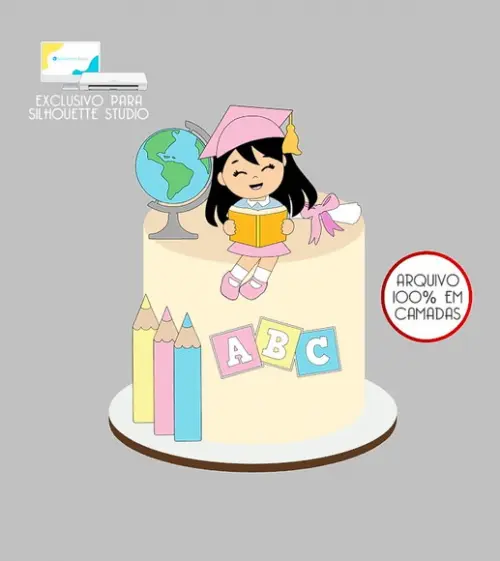 20 - Arquivo Topo de Bolo Abc Menina