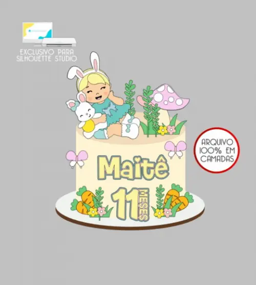 2 - Arquivo Topo de Bolo Páscoa Menina