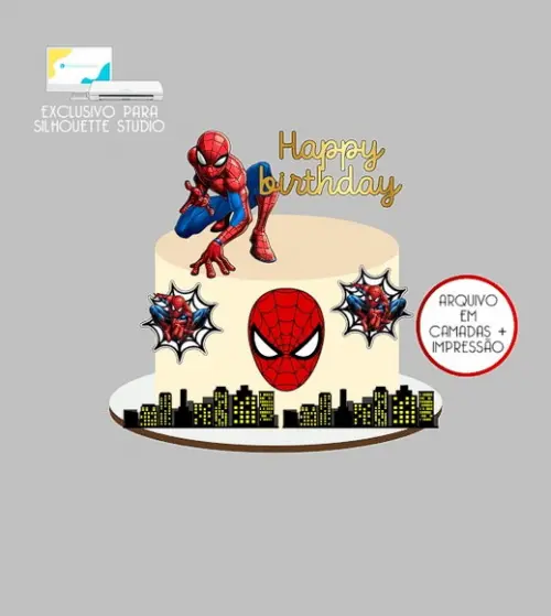 2019 - Arquivo Topo de Bolo Homem Aranha