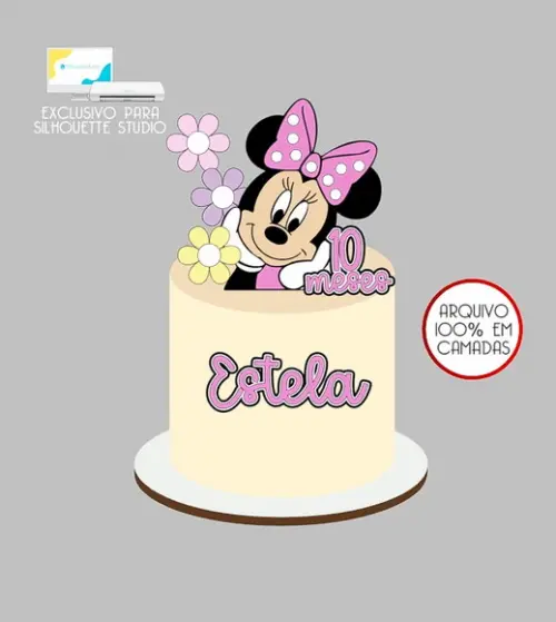 202 - Arquivo Topo de Bolo Minnie