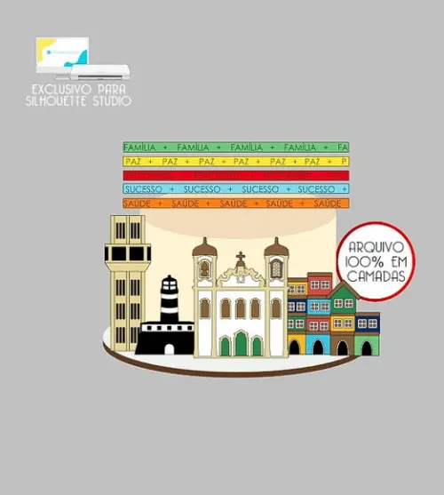 2043 - Arquivo Topo de Bolo Salvador Pelourinho Farol