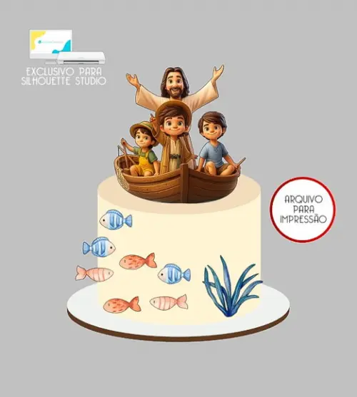 2057 - Arquivo Topo de Bolo Jesus Tu És Pedro