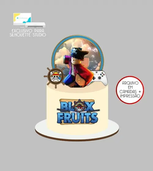 2062 - Arquivo Topo de Bolo Blox Fruits One Piece