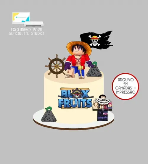 2061 - Arquivo Topo de Bolo Blox Fruits One Piece