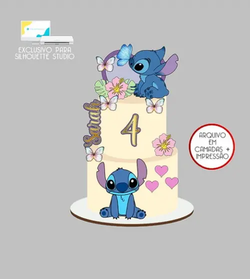 2075 - Arquivo Topo de Bolo Stitch