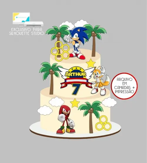 2102 - Arquivo Topo de Bolo Sonic