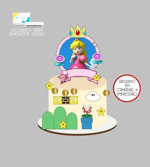 2120 - Arquivo Topo de Bolo Princesa Peach