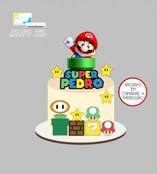 2121 - Arquivo Topo de Bolo Super Mario