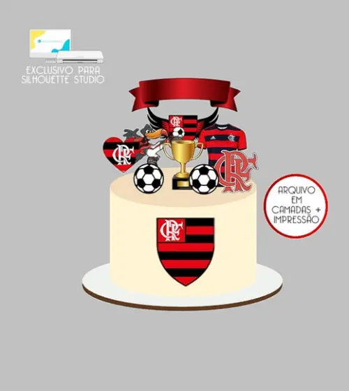 2126 - Arquivo Topo de Bolo Flamengo Mascote