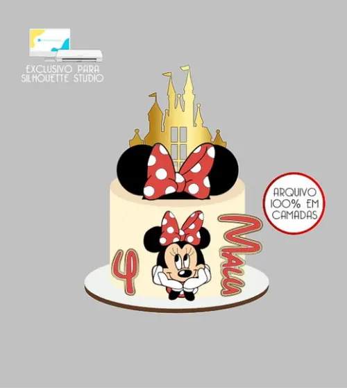 2152 - Arquivo Topo de Bolo Minnie Vermelha