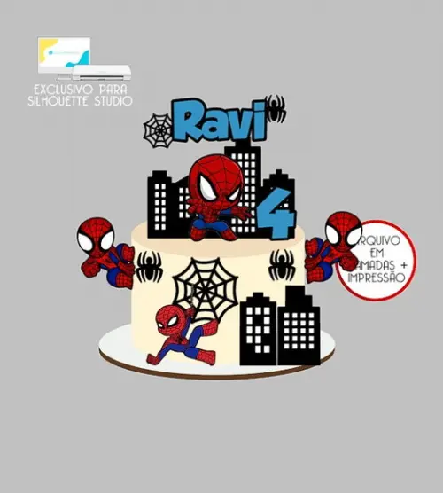 2161 - Arquivo Topo de Bolo Homem Aranha Baby