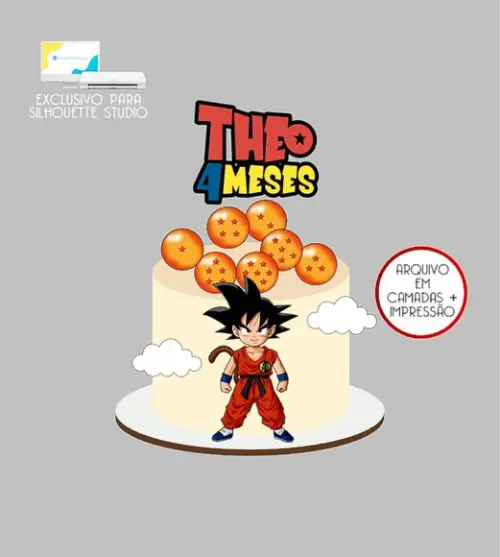 2178 - Arquivo Topo de Bolo Goku Dragon Ball Z