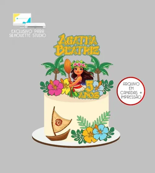 2192 - Arquivo Topo de Bolo Moana Flores