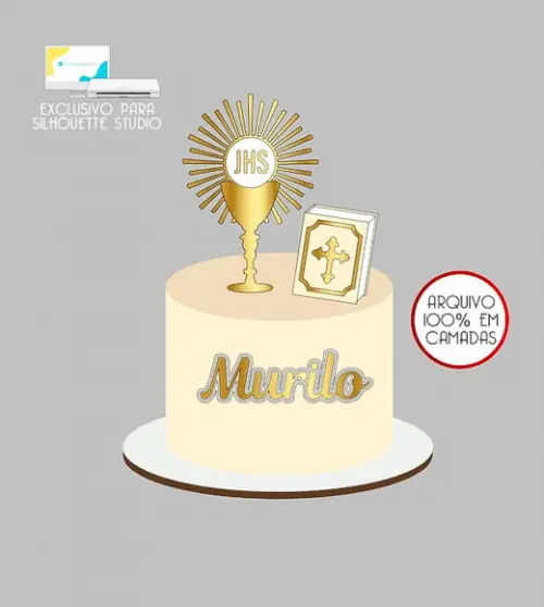 2198 - Arquivo Topo de Bolo Primeira Eucaristia