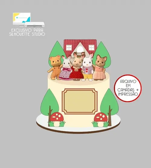 2205 - Arquivo Topo de Bolo Sylvanian Families