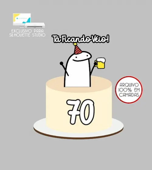 2211 - Arquivo Topo de Bolo Bento Flork Tá Ficando Véio