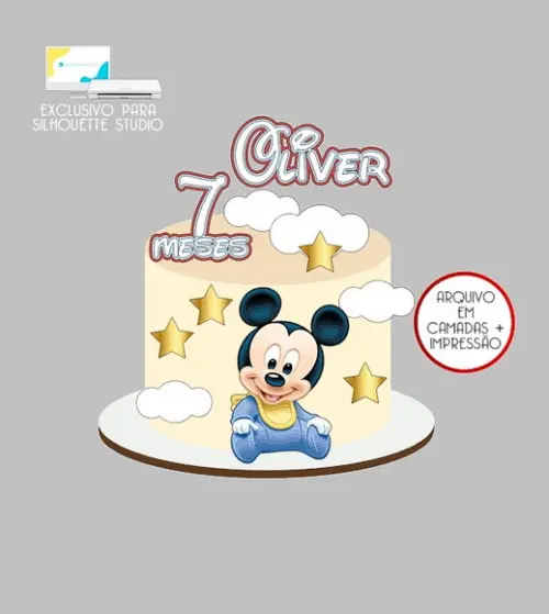 2221 - Arquivo Topo de Bolo Mickey Baby