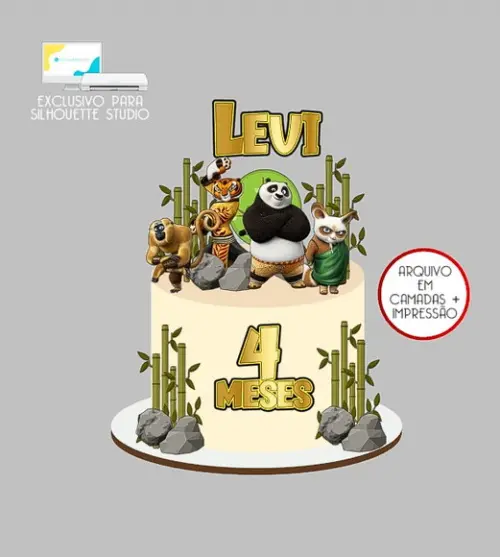 2218 - Arquivo Topo de Bolo Kung Fu Panda