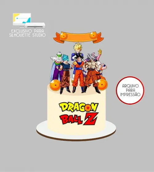 2225 - Arquivo Topo de Bolo Dragon Ball Z Goku