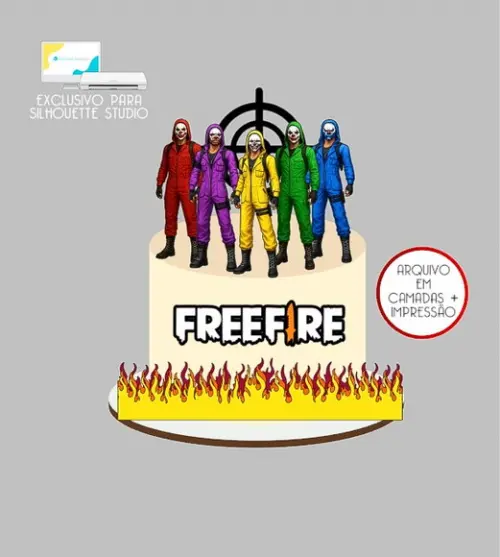 2234 - Arquivo Topo de Bolo Free Fire Criminal Bundle