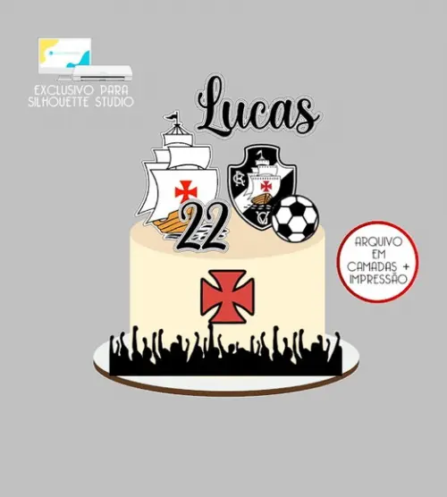 2254 - Arquivo Topo de Bolo Futebol Vasco