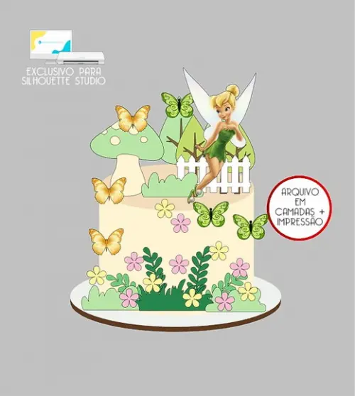 2259 - Arquivo Topo de Bolo Tinker Bell Sininho